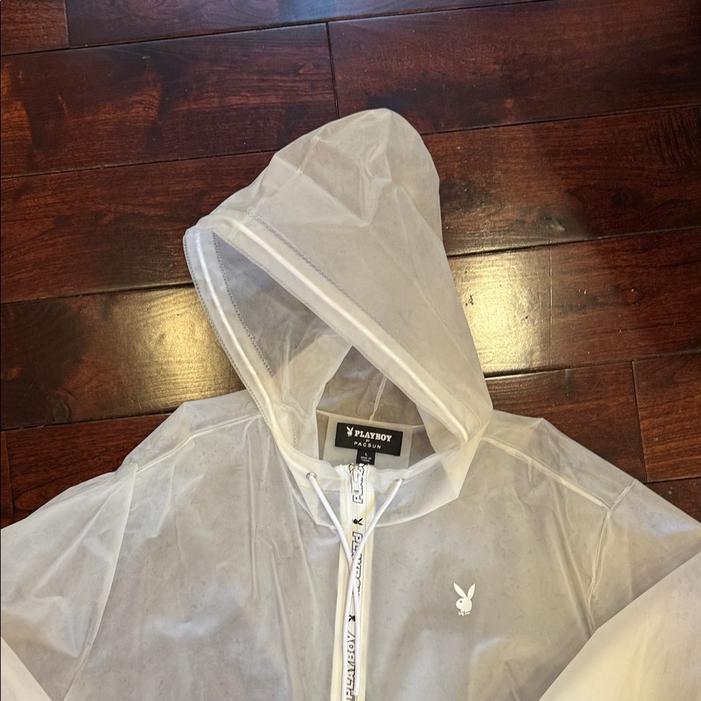 PLAYBOY Sheer White Hooded Jacket - Picture 4 of 6